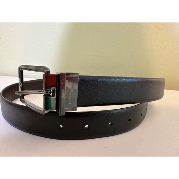 Perry Ellis Portfolio Men's Leather  Belt Black  Size‎ 36 - Picture 2 of 6